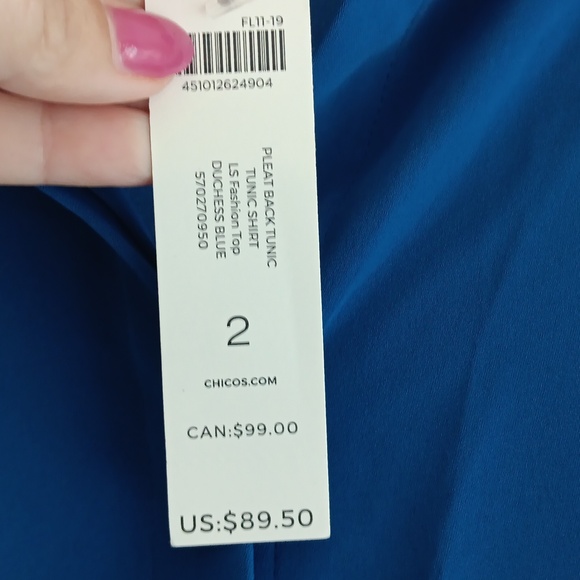 BNWT ladies Chico's blouse size 2 - Picture 4 of 5